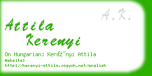 attila kerenyi business card